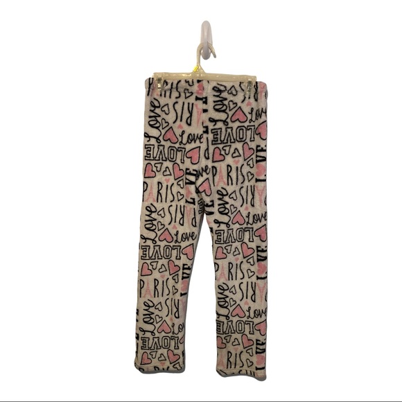 “Roll Outta Bed” white lounge pants/ Hearts/Love/Paris - Picture 2 of 4